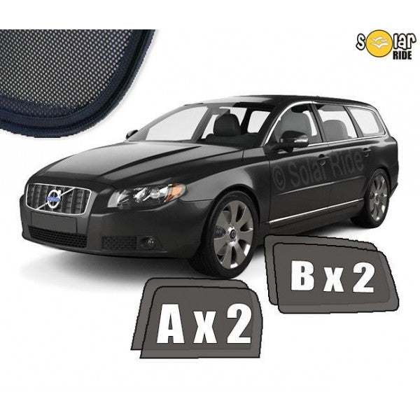Sr solskjerm i akryl til Volvo V70 / XC70 II III med enkel montering og vindavviserfunksjon