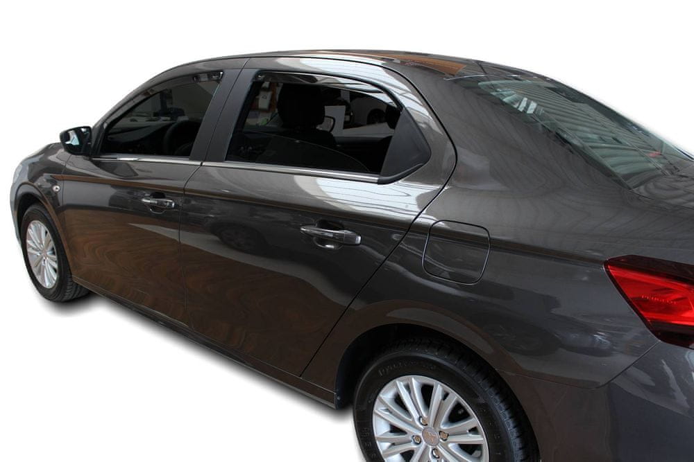 Vindavviser Peugeot 301 4-dørs 2013 → sett 4 stk. – PMMA Plexi - nærbilde