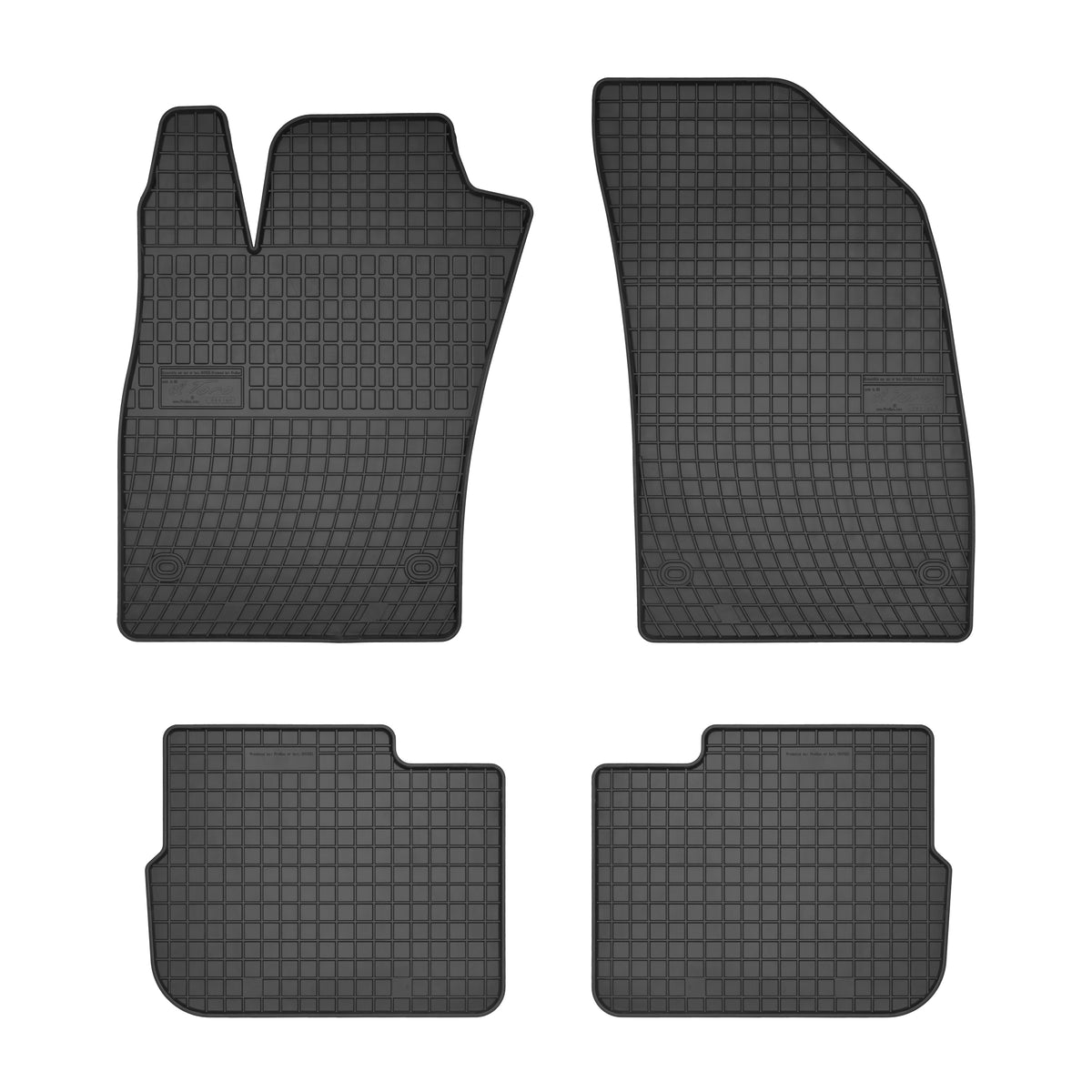 Frogum gummimatter til Fiat Tipo sedan (2016–) – svart/anthracite, sett med 4 stk og 1 cm sidekant