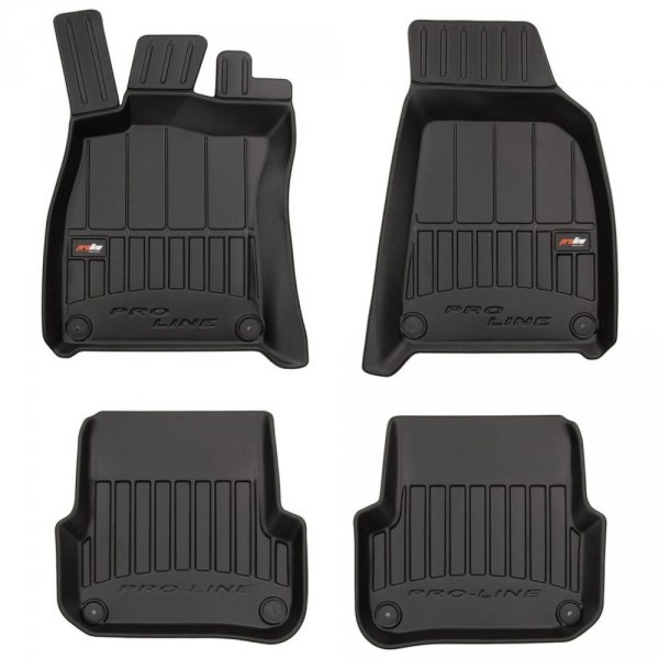 Frogum 3D Premium gulvmatter til Audi A6 C6 (2004-2011) – svart TPE med høy sidekant, sett med 4 stk.