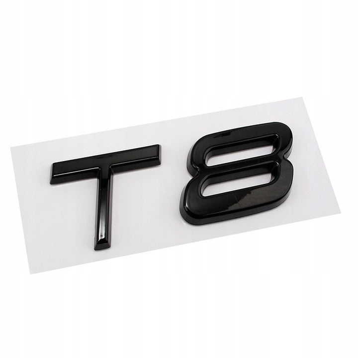 Emblem/logo til Volvo T8 Black Edition i lakkert svart for bakluken, original Volvo-del