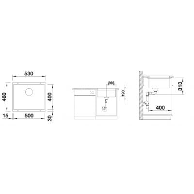 Måltegning Blanco Subline 500-U – mål 500x400 mm