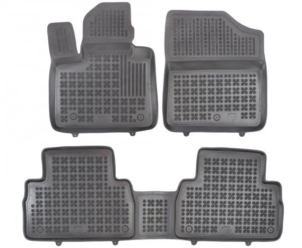 Rezaw-Plast TPE-gummimatter til Hyundai Santa Fe IV (2018-2024) – svart, 3-delt sett med 30 mm kanter