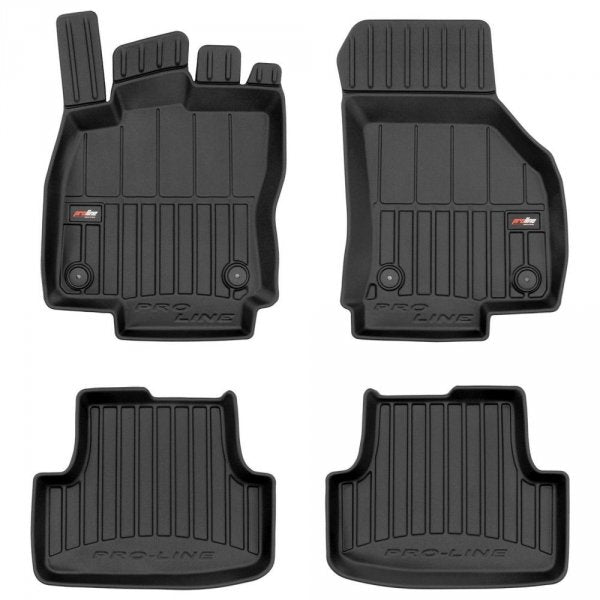 Frogum 3D Premium gulvmatter til VW Golf VIII (2019–) – svart TPE med 60 mm sidekant, sett med 4 stk.