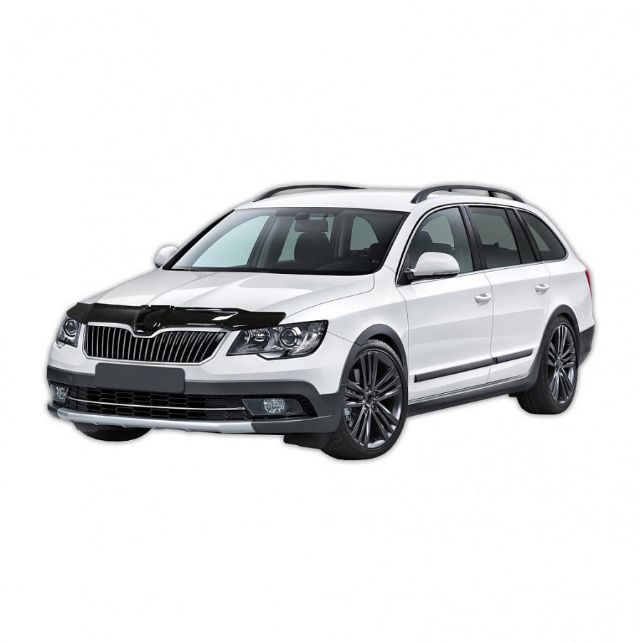 Scoutt panserbeskytter i akryl til Skoda Superb II (2013-2015) med steinsprutbeskyttelse og enkel montering