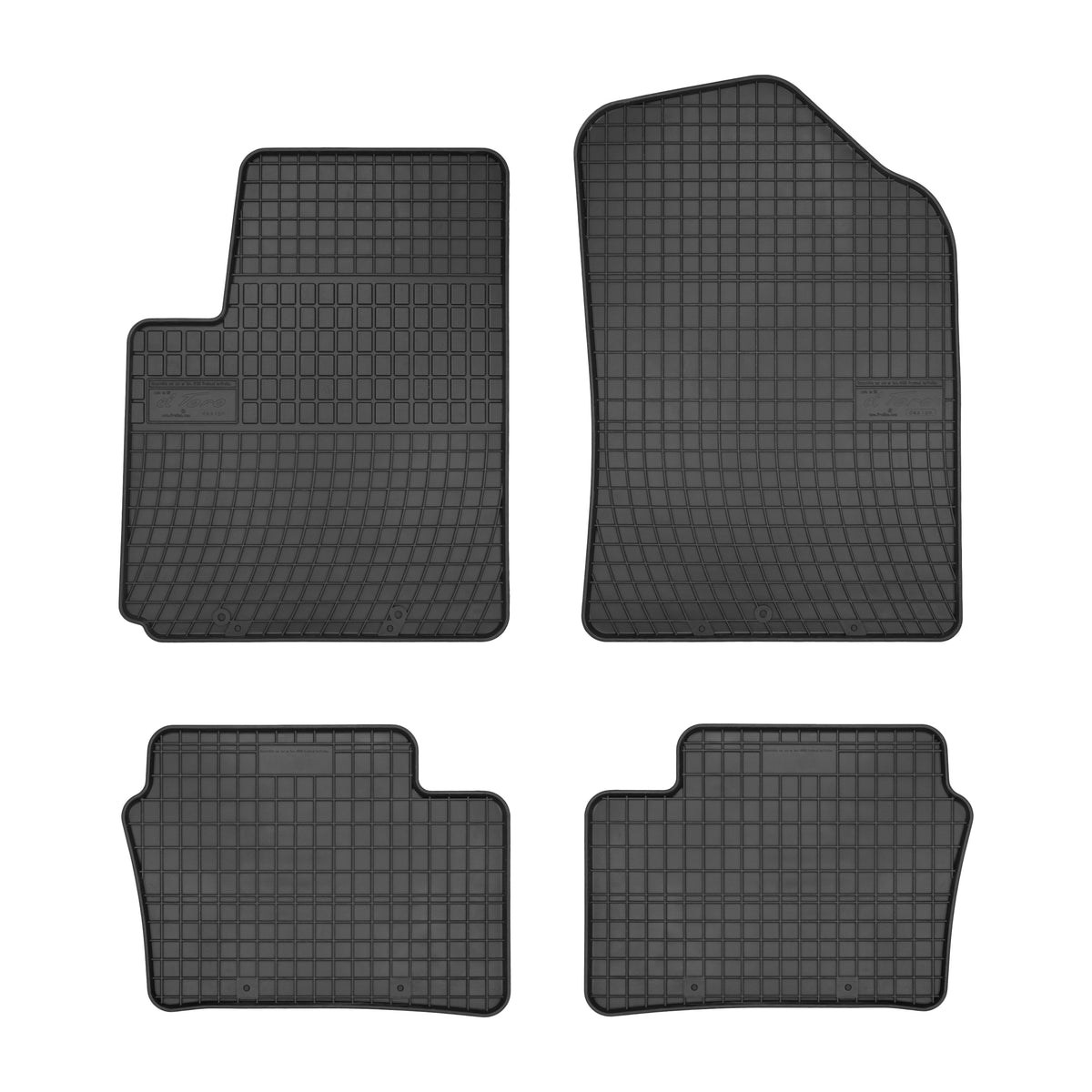 Frogum gummimatter til Kia Picanto II (2011–2017) – svart, 4 stk., 1 cm sidekant, vanntette