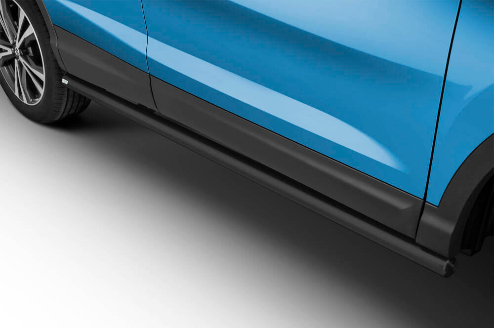 Stigtrinn Steeler til Nissan Qashqai (J11) Facelift i rustfritt stål og svart finish, enkel montering uten boring