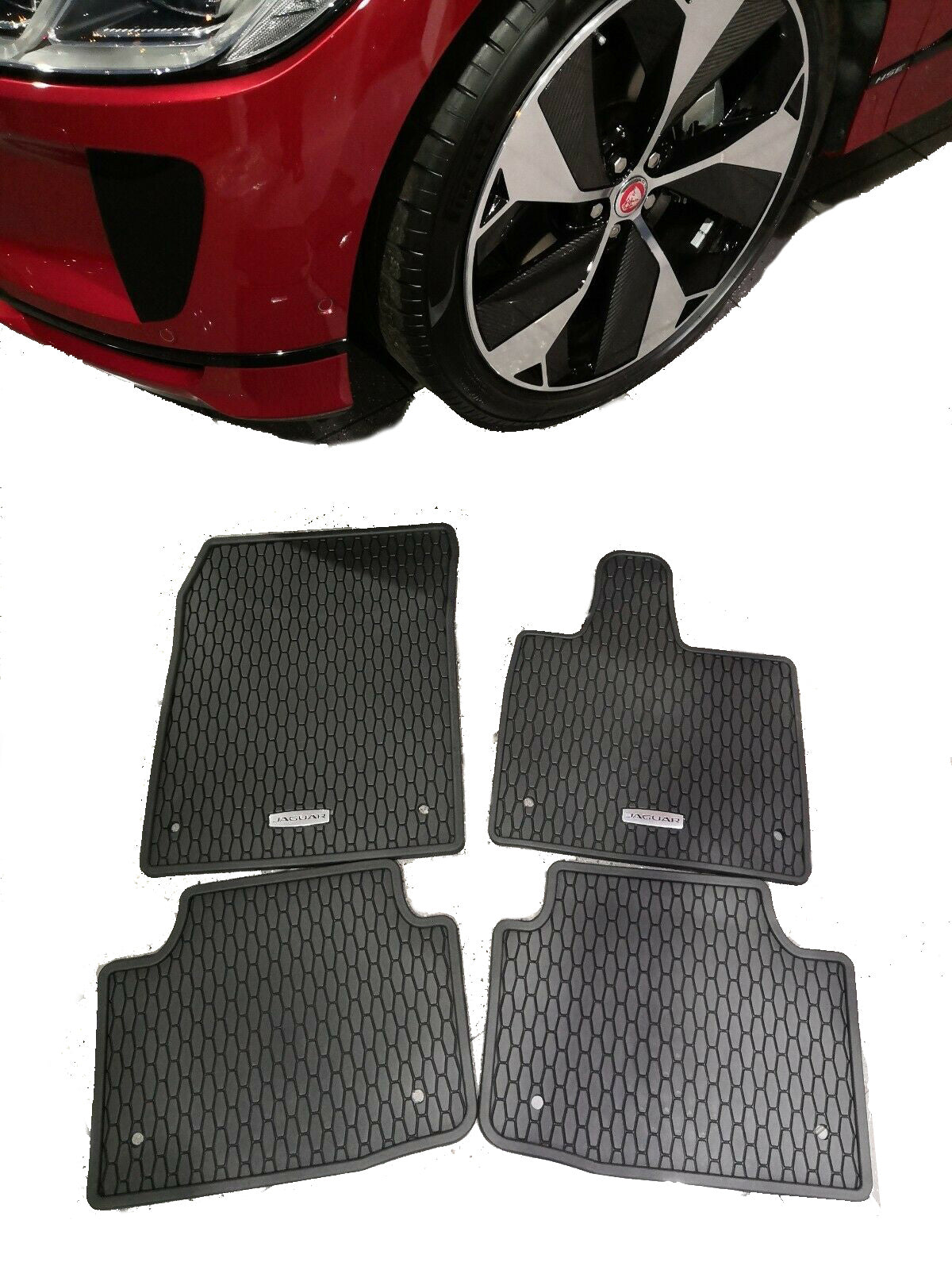 Genuine Jaguar OEM TPE gummi gulvmatter til Jaguar I-Pace 2018–2024 – 4-delt sett i Satin Black