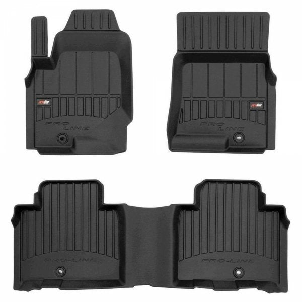 Frogum 3D Premium gulvmatter til Ssangyong Rexton IV (2017–) – svart TPE med 60 mm sidekant, sett med 3 stk.