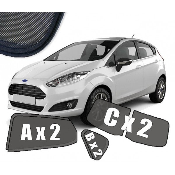 Sr solskjerm i akryl til Ford Fiesta Mk6 for bedre ventilasjon og beskyttelse mot regn