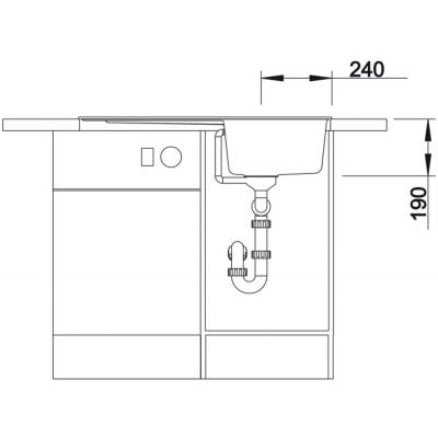 Måltegning Blanco Zia 45 SL – mål 860x500 mm