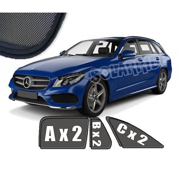 Sr solskjerm i akryl til Mercedes C-Klasse (W205 / S205) STV, vindavviser og regnbeskyttelse, enkel montering
