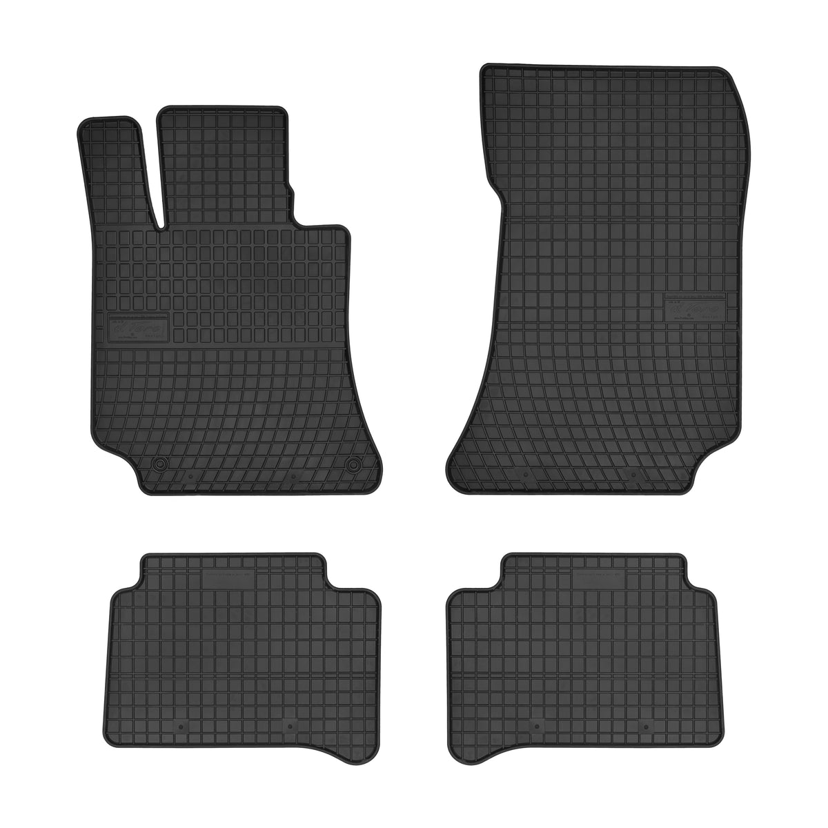 Frogum gummimatter til Mercedes CLS (C218/X218) og E-klasse (W212/S212) – svart, sett à 4, med 1 cm sidekant