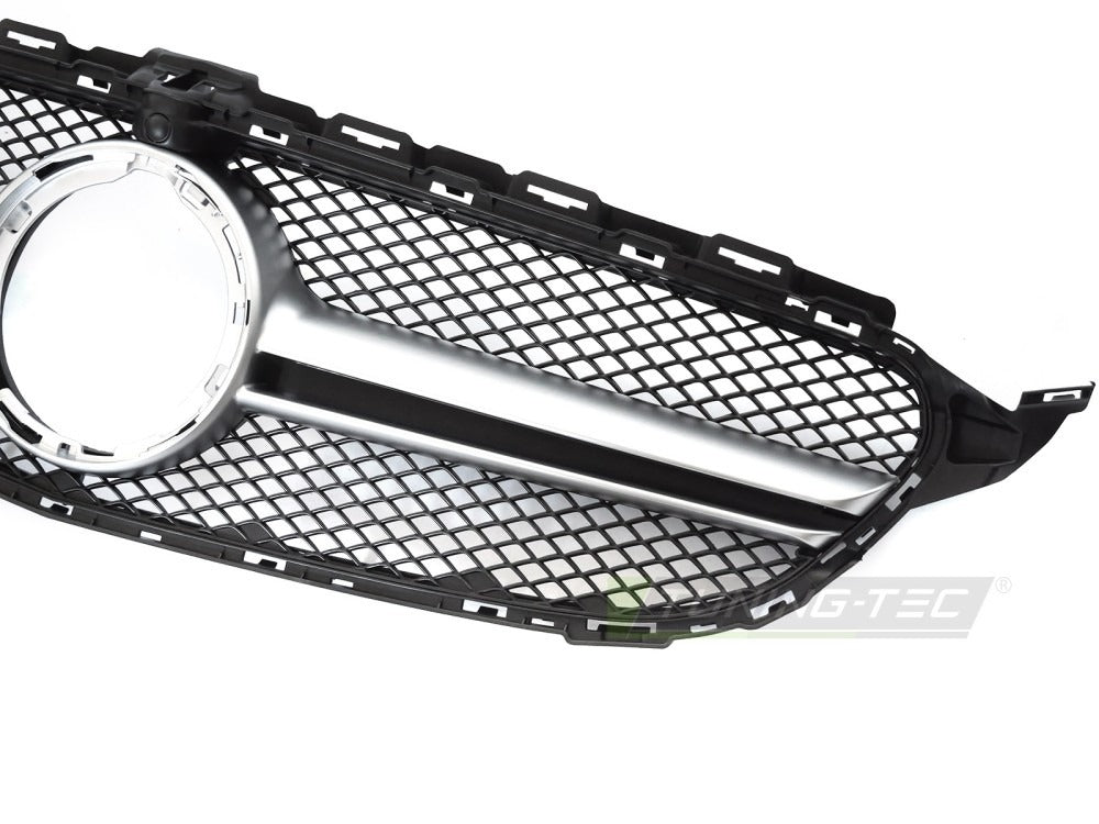 Grill Mercedes C-Klasse W205 18-23 sett fra siden, struktur synlig.