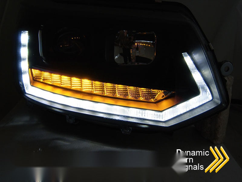 Frontlykter VW T5 10-15 sett fra siden.