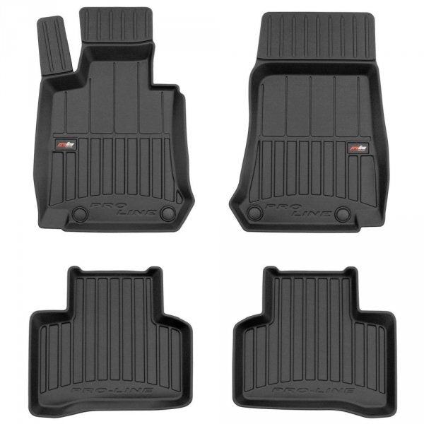 Frogum 3D Premium gulvmatter i TPE til Mercedes EQC (N293) 2019–2023 – svart, 4-delers sett med 60 mm sidekant