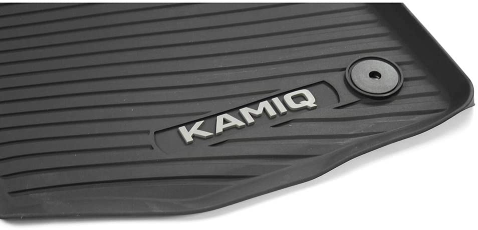 VAG OEM gulvmatter til Skoda Kamiq – Titanium Black med Kamiq-logo