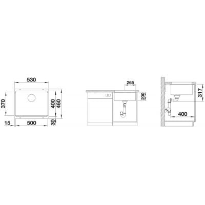 Måltegning Blanco Etagon 500-U – mål 530x460 mm