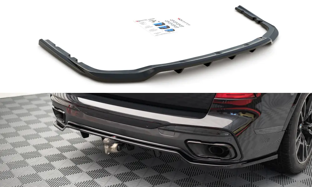 Central Rear Splitter (With VERTICAL BarS) Bmw X7 M G07 18- | Nomax.no🥇