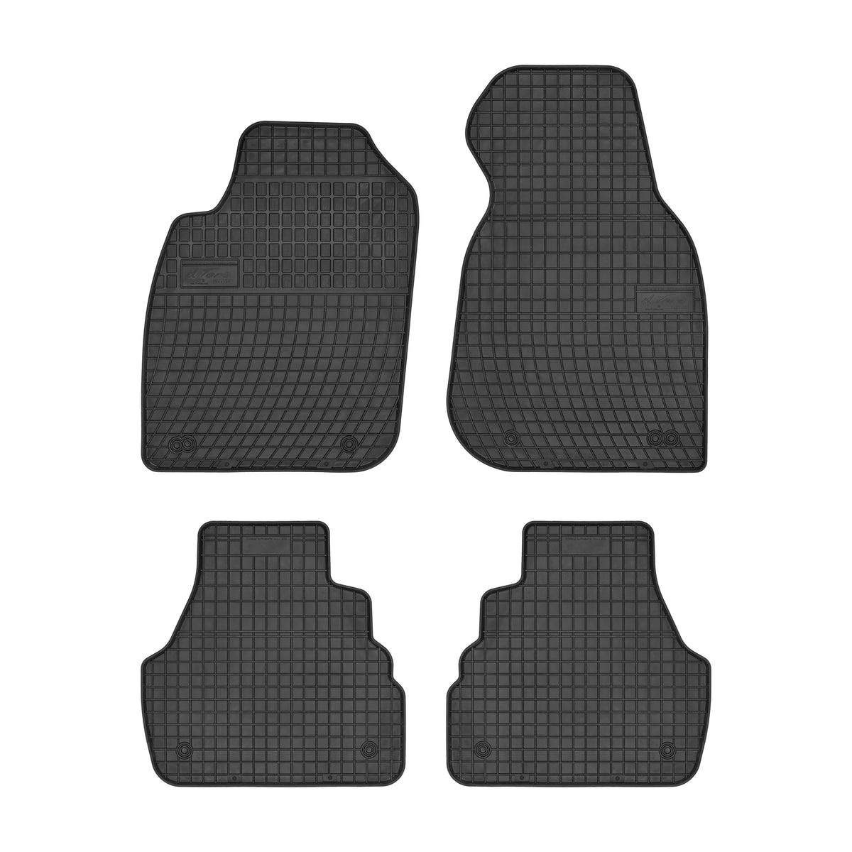 Frogum gummimatter til Audi A6 C5 1997-2004 – svart/anthracite med 1 cm sidekant, sett med 4