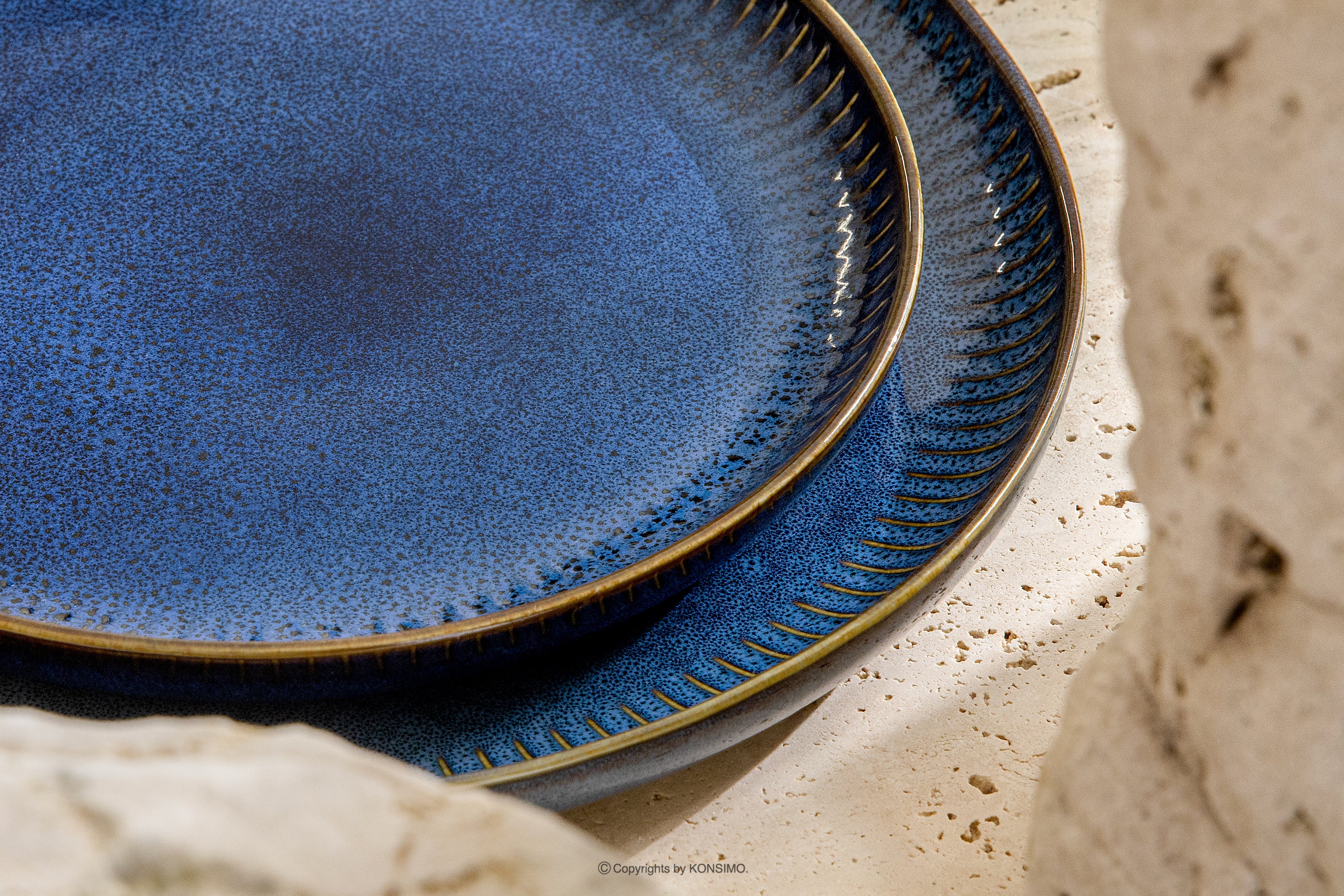 KONSIMO AD STRIPES middagservise 6 personer granatblå