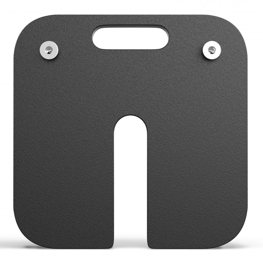 Vekter Trening fire kvadratiske vektskiver på 2 kg hver, tilpasset justerbare manualer, ligger på hvit bakgrunn.