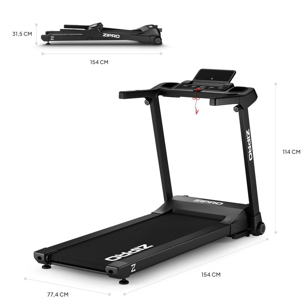 Tredemølle Med 16 1655x765x260mm Km/t, 12 Nivåer Og 125x45cm Løpebånd Zipro Ramble