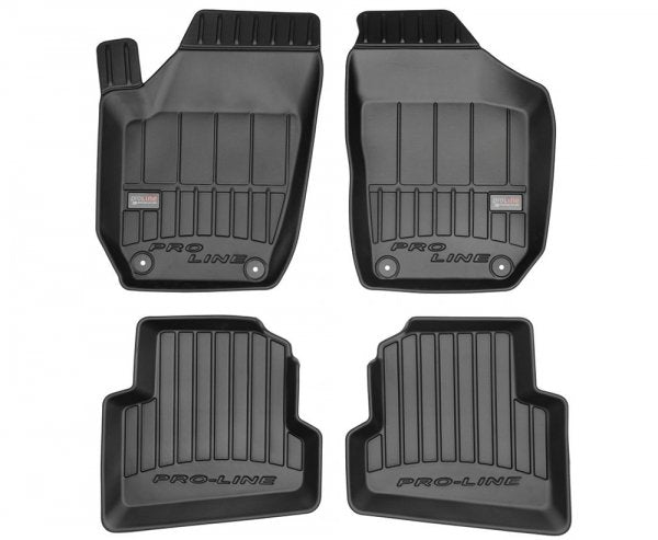 Frogum 3D Premium gulvmatter til Skoda Fabia II 2007-2014 – svart TPE med høy sidekant, sett med 4 stk.