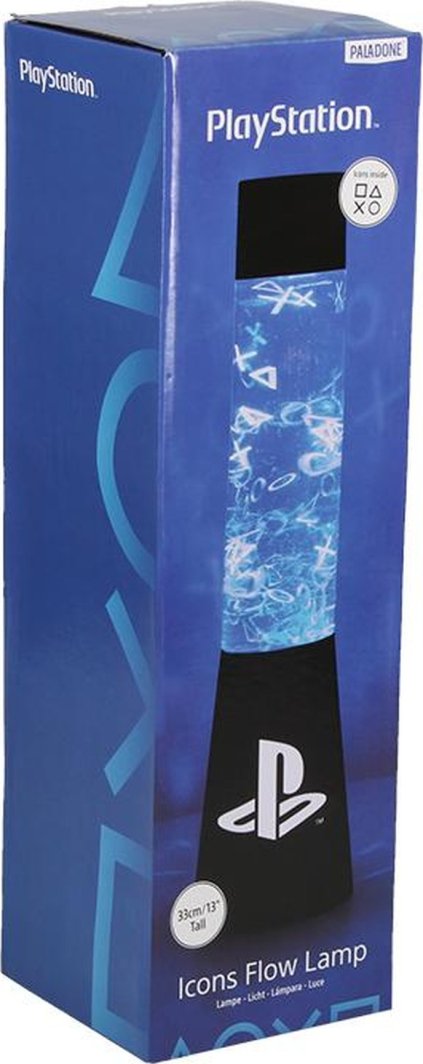 Walking Pad Lampe PlayStation LED-gel 33cm i original emballasje med blå bakgrunn og logoer.