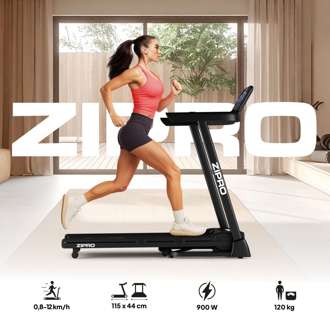 Tredemølle elektrisk 115x44cm for hjemmetrening, sammenleggbar Zipro Luma