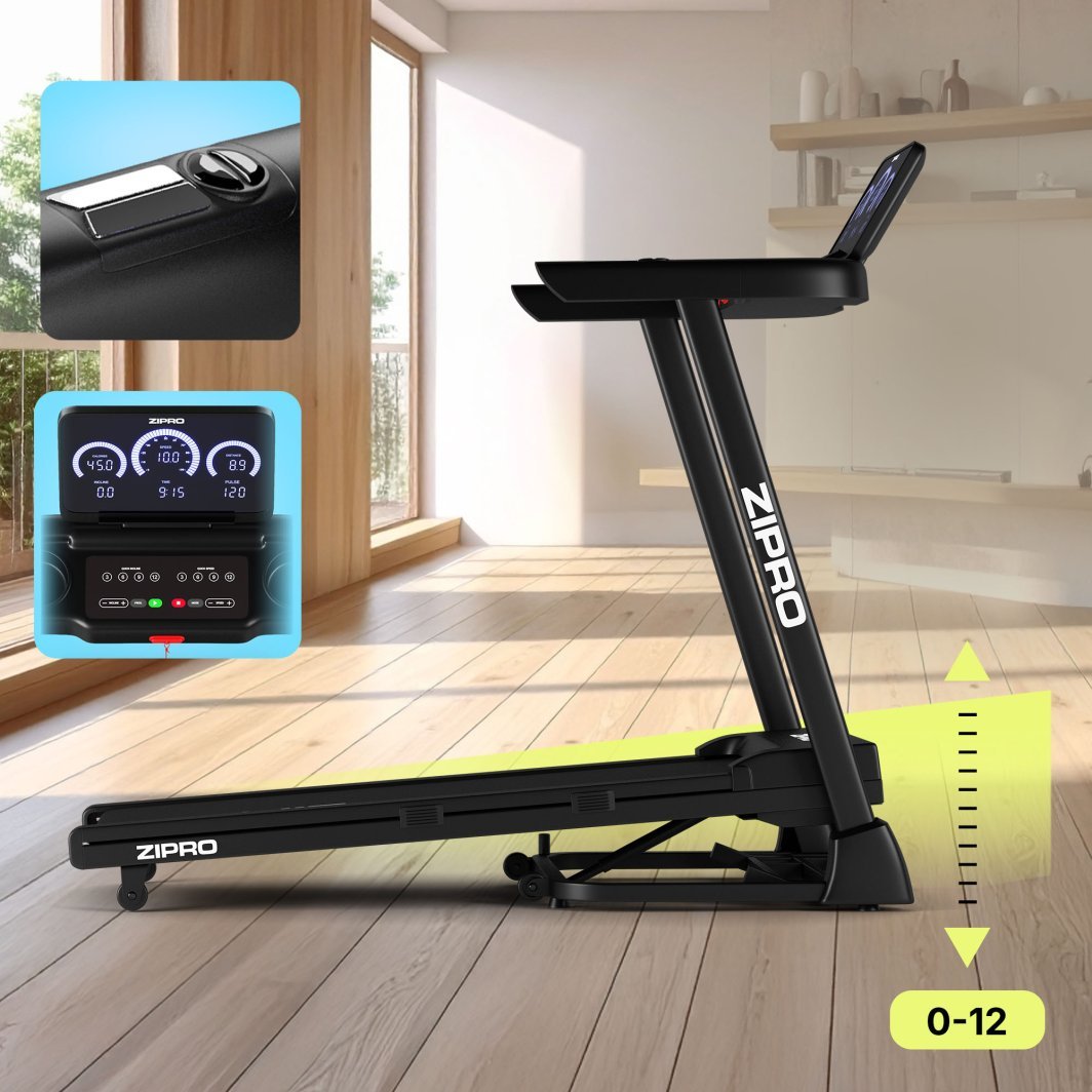 Tredemølle elektrisk 115x44cm for hjemmetrening, sammenleggbar Zipro Luma