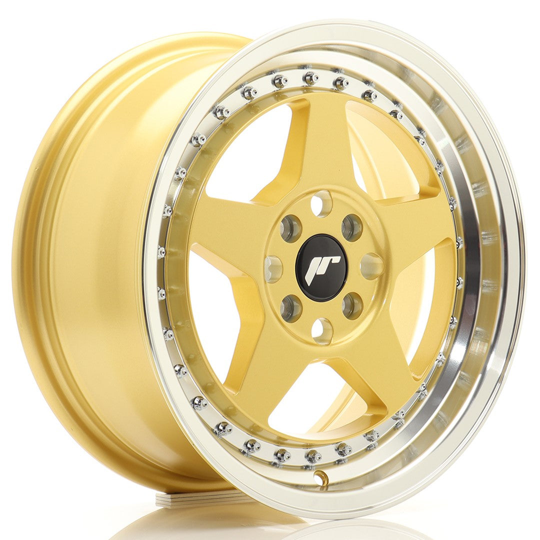 Felg JR Wheels JR6 16x7" Gold – sett forfra