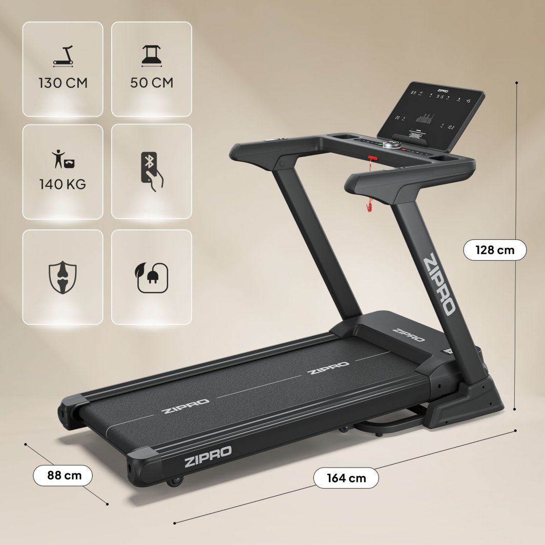 Tredemølle Med Elektrisk Motor 3,5HP 164x88x128cm Zipro Sigma