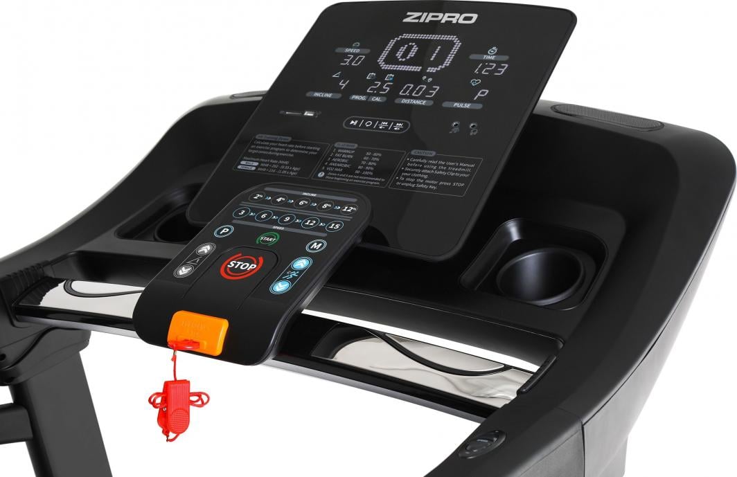 Tredemølle 150x90x153cm 1–20km/t 150kg, elektrisk hjemmemodell Zipro Dream