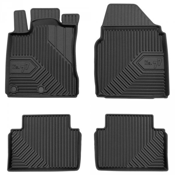 Frogum 3D Premium gulvmatter i TPE til Nissan Qashqai J10 (2007-2013) – svart, vanntett, 40 mm sidekant, sett med 4 stk.