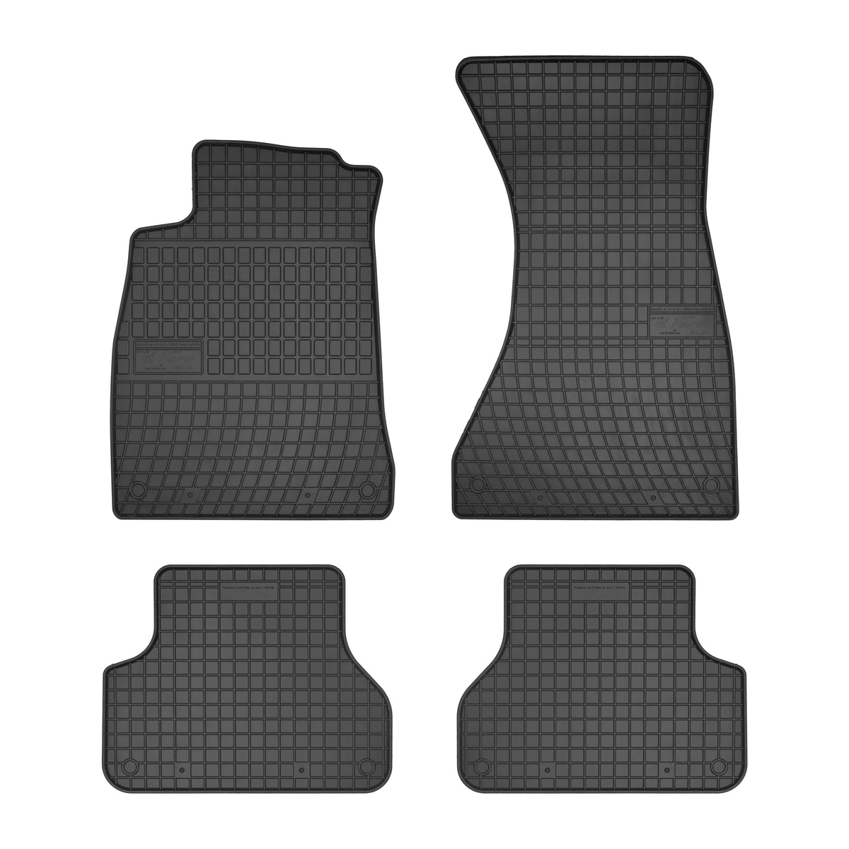 Frogum gummimatter til Audi A4 B9 Avant / A4 Allroad B9 – 4 stk, svart/anthracite, med 1 cm sidekant