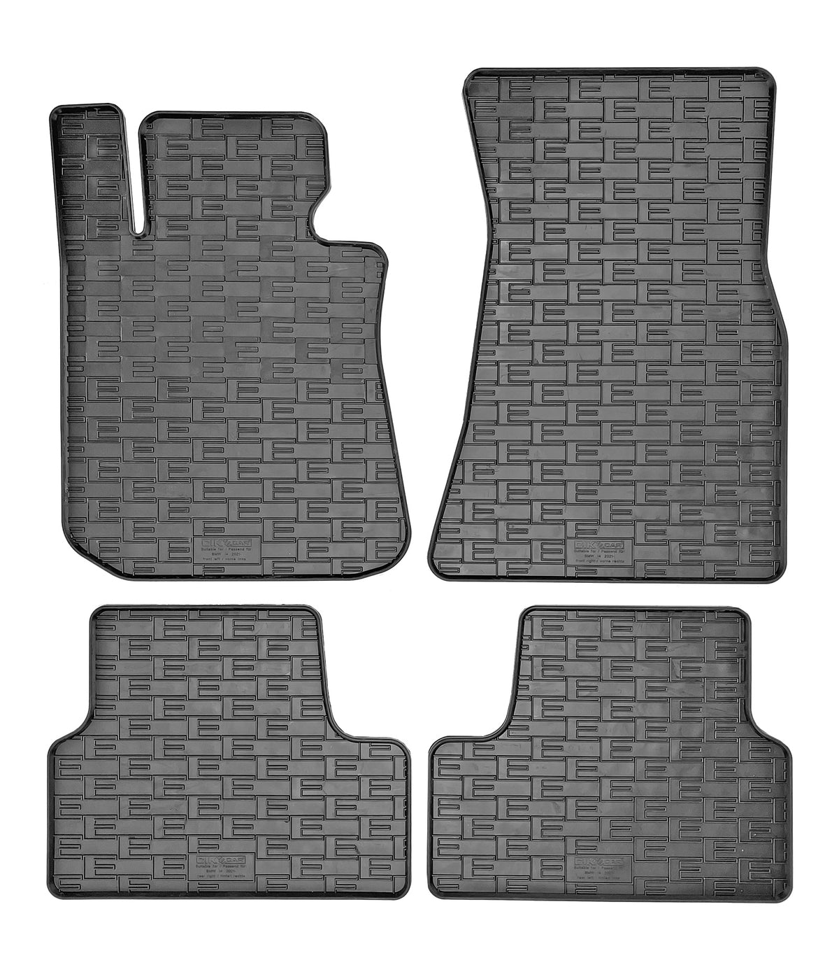 CikCar gummimatter til BMW i4 (G26) 2021– – antiskli, luktfrie, 4-delers sett med 10 mm kant