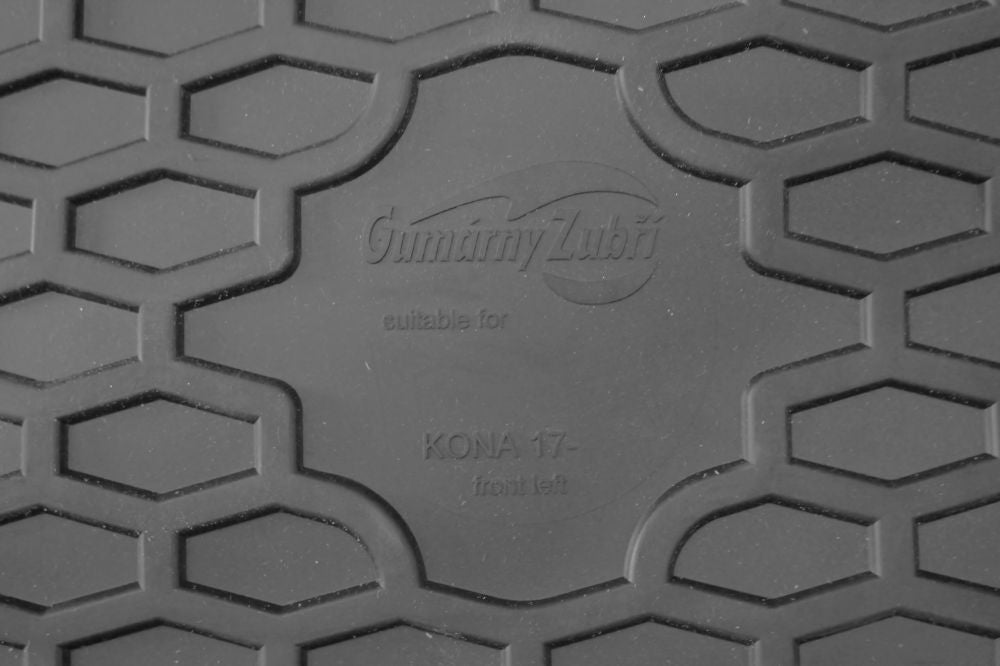 Gulvmatter Hyundai Kona I (2017-2023) – Luktfrie gummi (PE) polyetylen - sett forfra