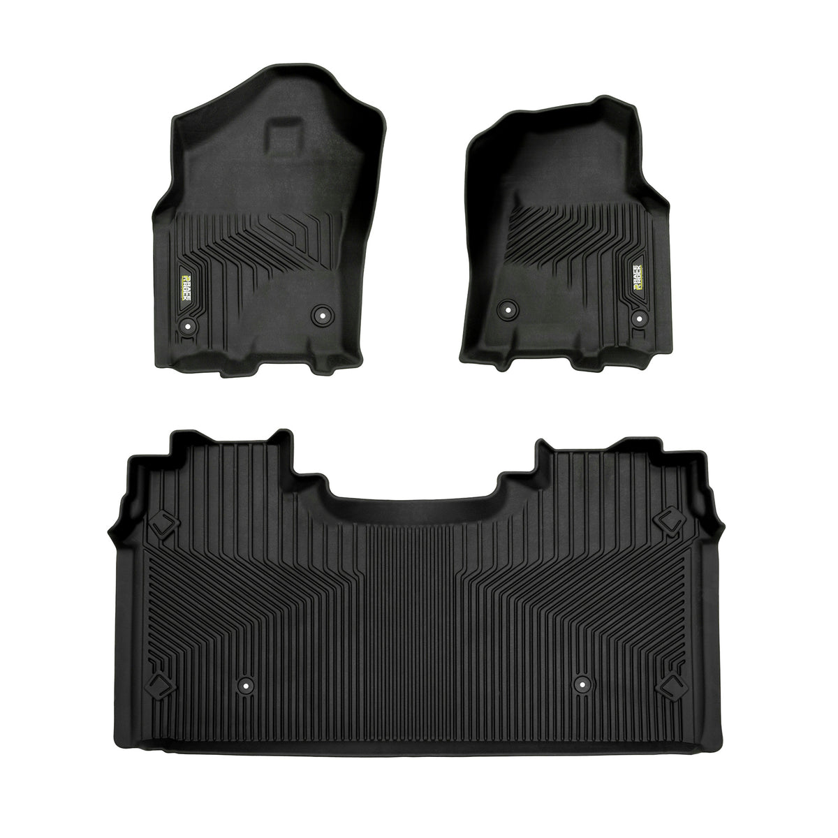 Frogum Race Rock Heavy Duty gulvmatter til Dodge RAM 1500 V (2019–) – TPE, sett á 3, svart titanium
