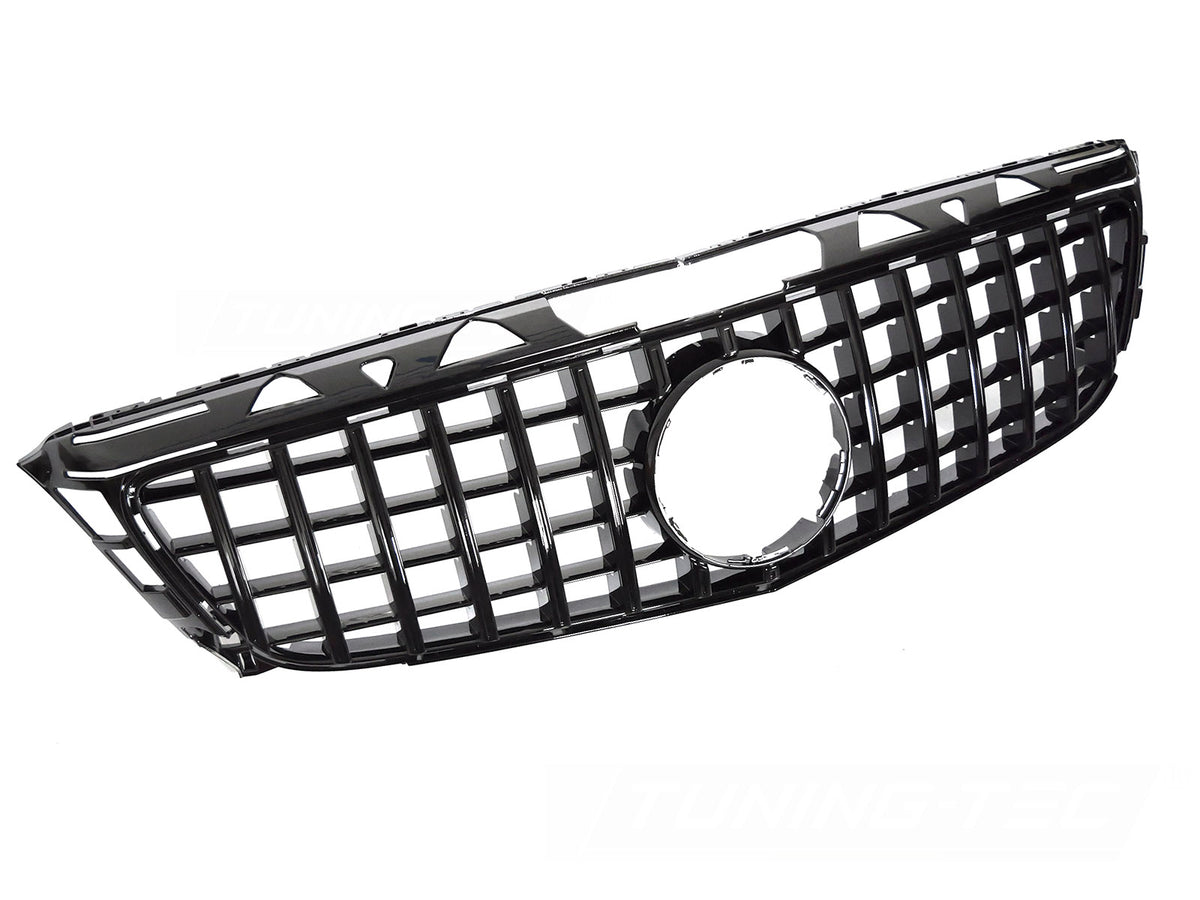 Grill Sport Blank Sort til Mercedes CLS C218 11-14 sett rett forfra på hvit bakgrunn.