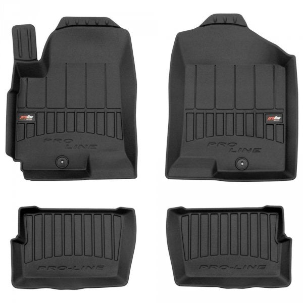 Frogum 3D Premium gulvmatter til Kia Soul I (2008-2013) – svart TPE med 60 mm sidekant, sett med 4