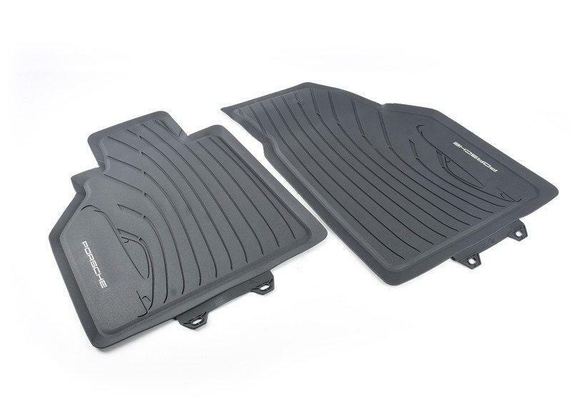 Porsche OEM All-Weather gulvmatter i TPE til Porsche 911 (996) 1997–2006 – svart med hvitt logo, med kant