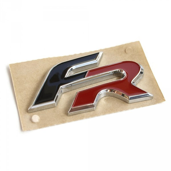 Originalt Seat FR Chrome / Red / Black emblem/logo til bakluke i krom, rødt og svart, perfekt passform i ABS-materiale