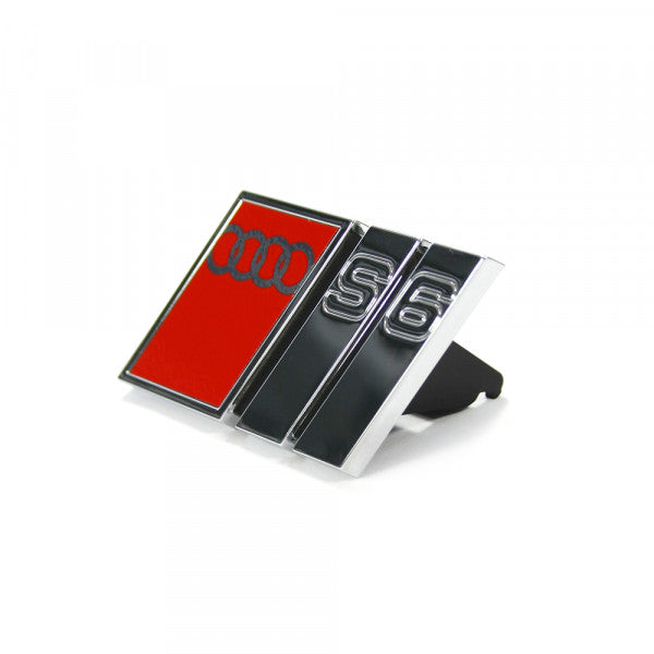 Emblem Audi S6 C4 Sport Chrome & Red Edition - sett forfra