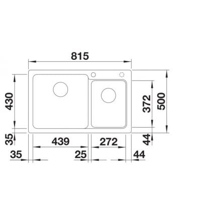 Måltegning Blanco  – mål 815x500 mm