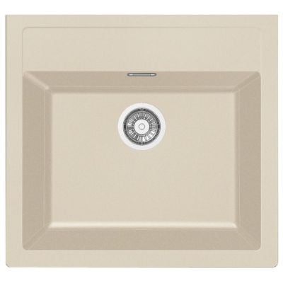 Franke Sirius SID 610 kjøkkenvask i Tectonite beige med én kum sett ovenfra