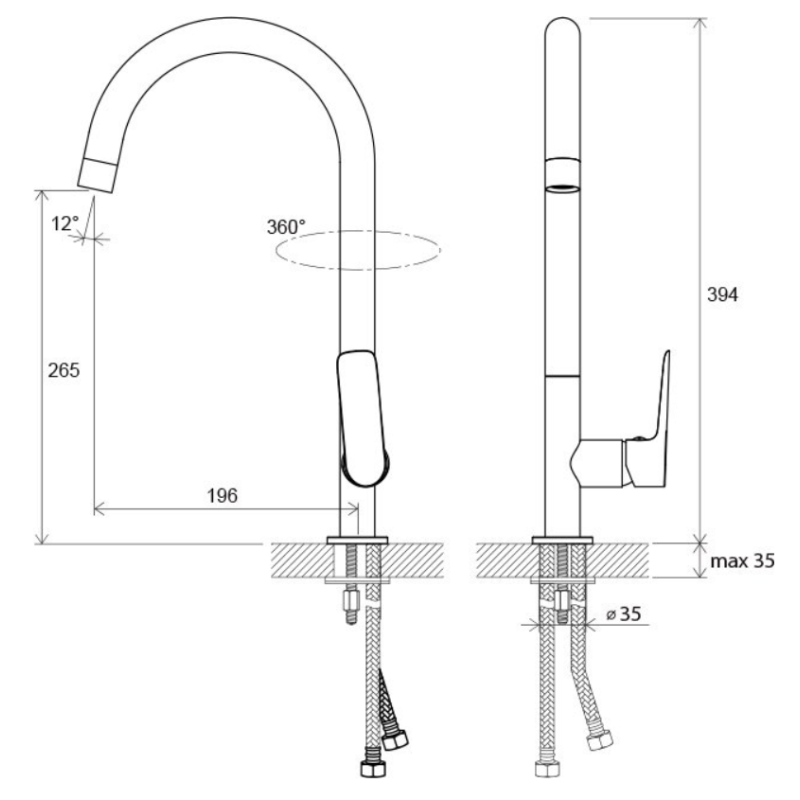 Ravak Classic CL 016.00 blandebatteri krom med regulerbar perlator og keramisk ventil