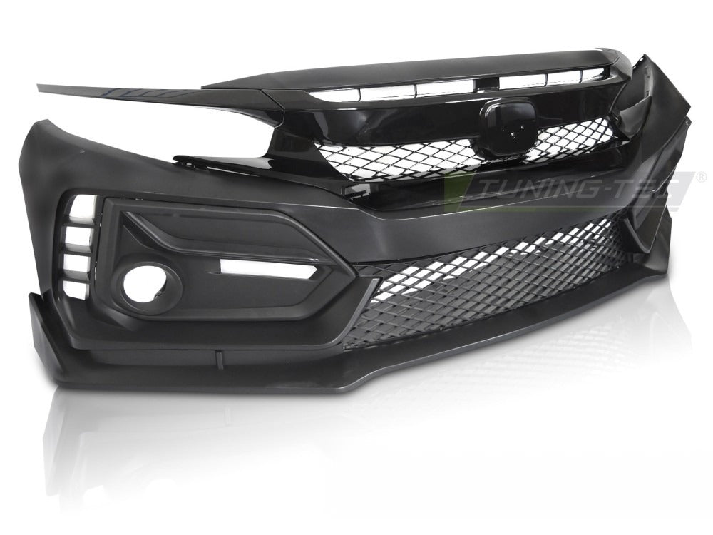 Støtfanger Honda Civic X 16-21 vist skrått med profil og design synlig