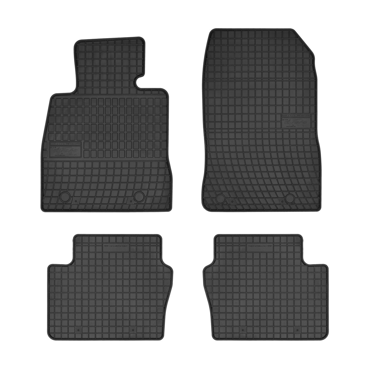Frogum gummimatter til Mazda 2 (2014-2023) – svart/anthracite, 4-delers sett med 1 cm sidekant