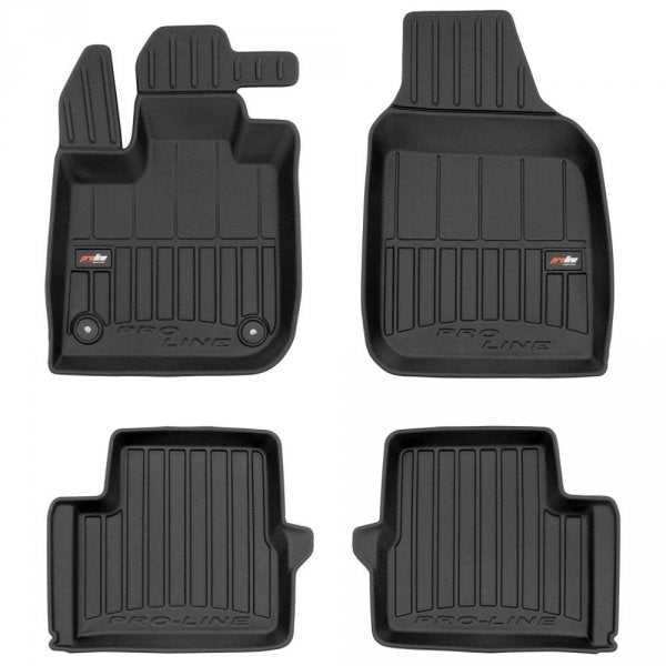 Frogum 3D Premium gulvmatter til Fiat 500e II (2020–) – svart TPE med 60 mm sidekant, sett med 4 stk.